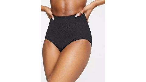 Monki Maj-Lis Recycled Ribbed Texture High-Waist Bikini Bottoms