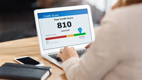 underscored excellent good credit score on computer screen