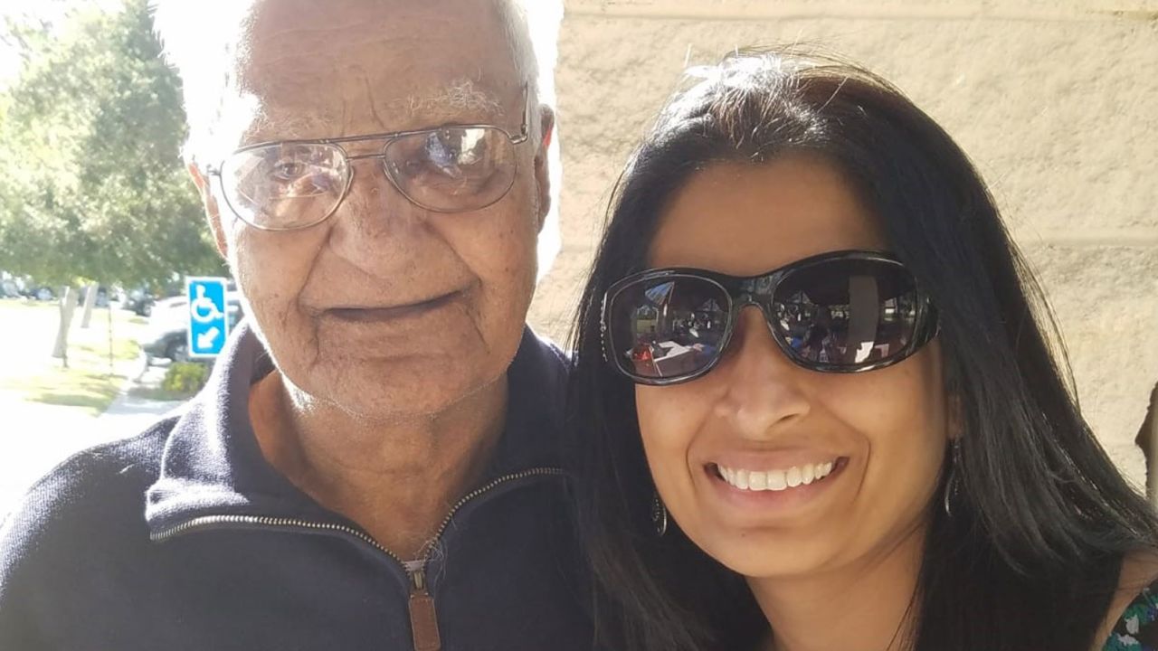 Payal Patel and her grandfather.