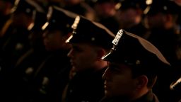 New graduates of the NYPD Police Academy participate in a graduation ceremony in New York, Wednesday, Dec. 28, 2016. The ceremony celebrated 555 new officers who just completed their 6 months training. 