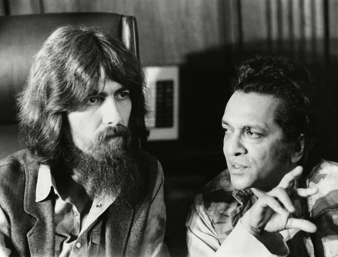 George Harrison and Ravi Shankar as pictured in the docuseries '1971: The Year That Changed Everything' (Apple TV+).