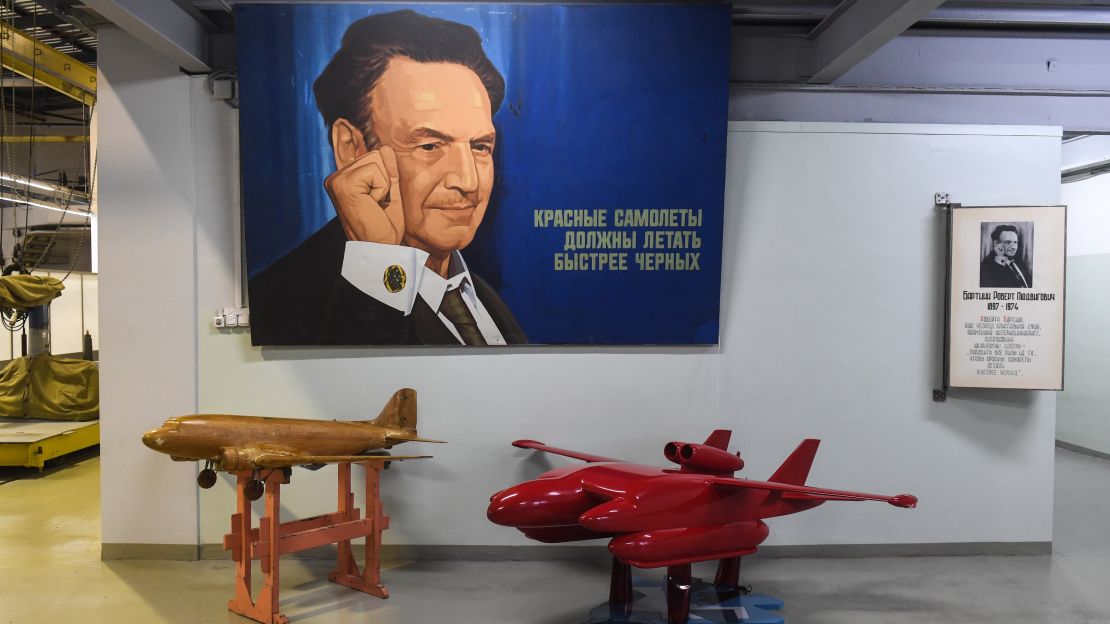 A portrait of Bartini in the Chaplygin Siberian Scientific Research Institute of Aviation in Novosibirsk, Russia.