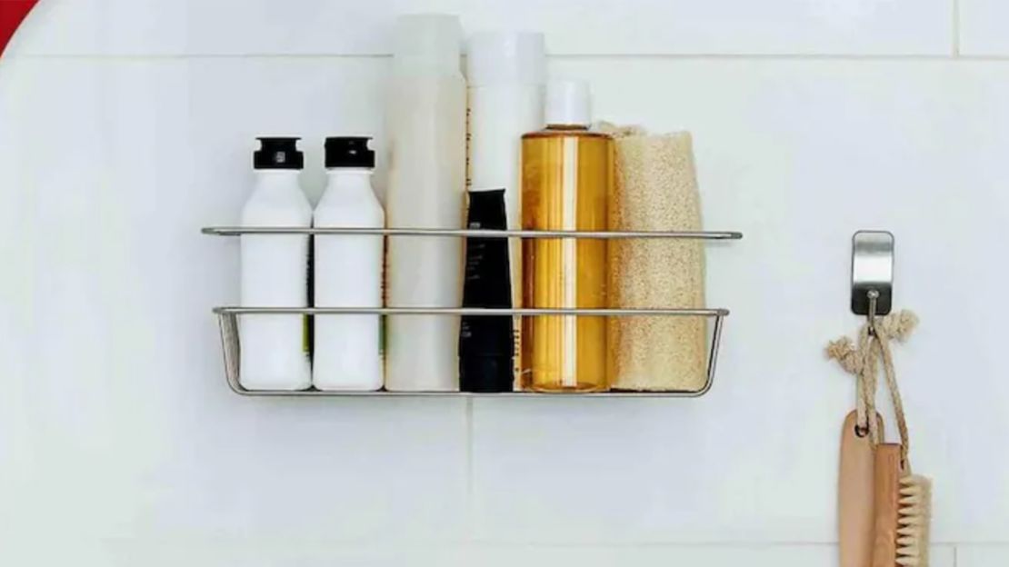 Luxury gold Shower Caddy Bath Basket Storage Shelf Hanging