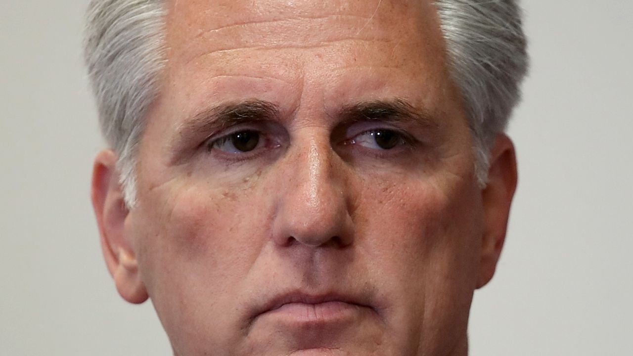 WASHINGTON, DC - JULY 24:  House Majority Leader Kevin McCarthy (R-CA) participates in a weekly press conference with Republican House leaders at the U.S. Capitol July 24, 2018 in Washington, DC. When asked about U.S. President Donald Trump's threat of revoking security privileges of political opponents, Speaker of the House Paul Ryan said he thought Trump was "trolling" his political opponents.  (Photo by Win McNamee/Getty Images)