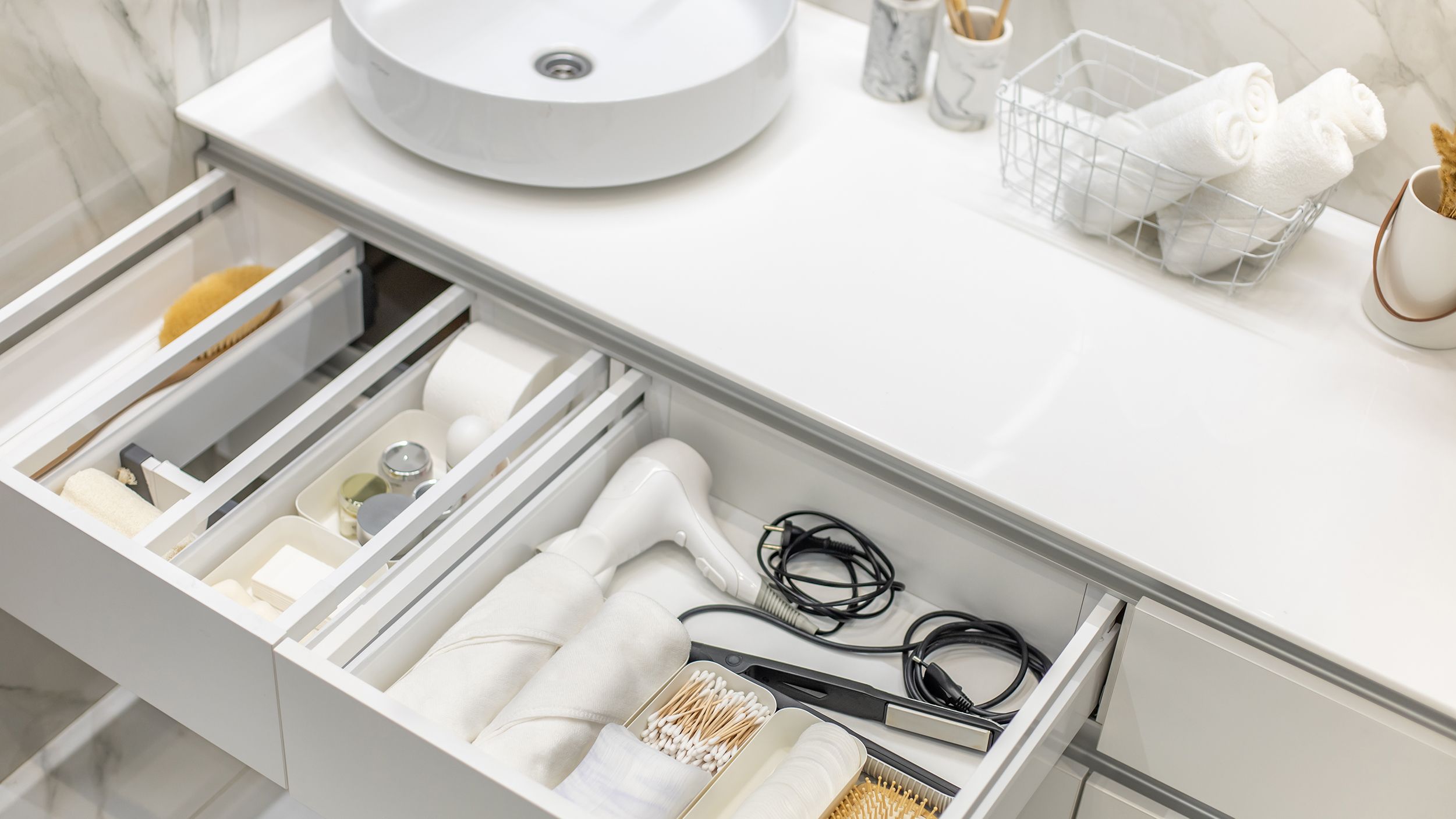 Wire Baskets Are Great Ways to Keep Your Bathroom and Kitchen Sink Cabinets Organized