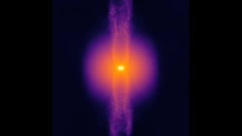 When a star forms, it launches jets of gas along its poles. This prevents the star from growing too large.
