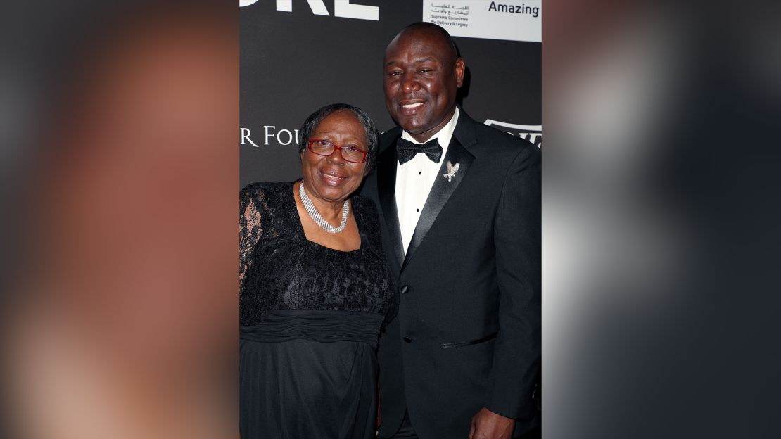 Crump with his mother, Helen Crump, at a gala at The Wiltern in Los Angeles on January 15, 2020. 