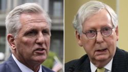 House Minority Leader Kevin McCarthy, left, and Senate Minority Leader Mitch McConnell.