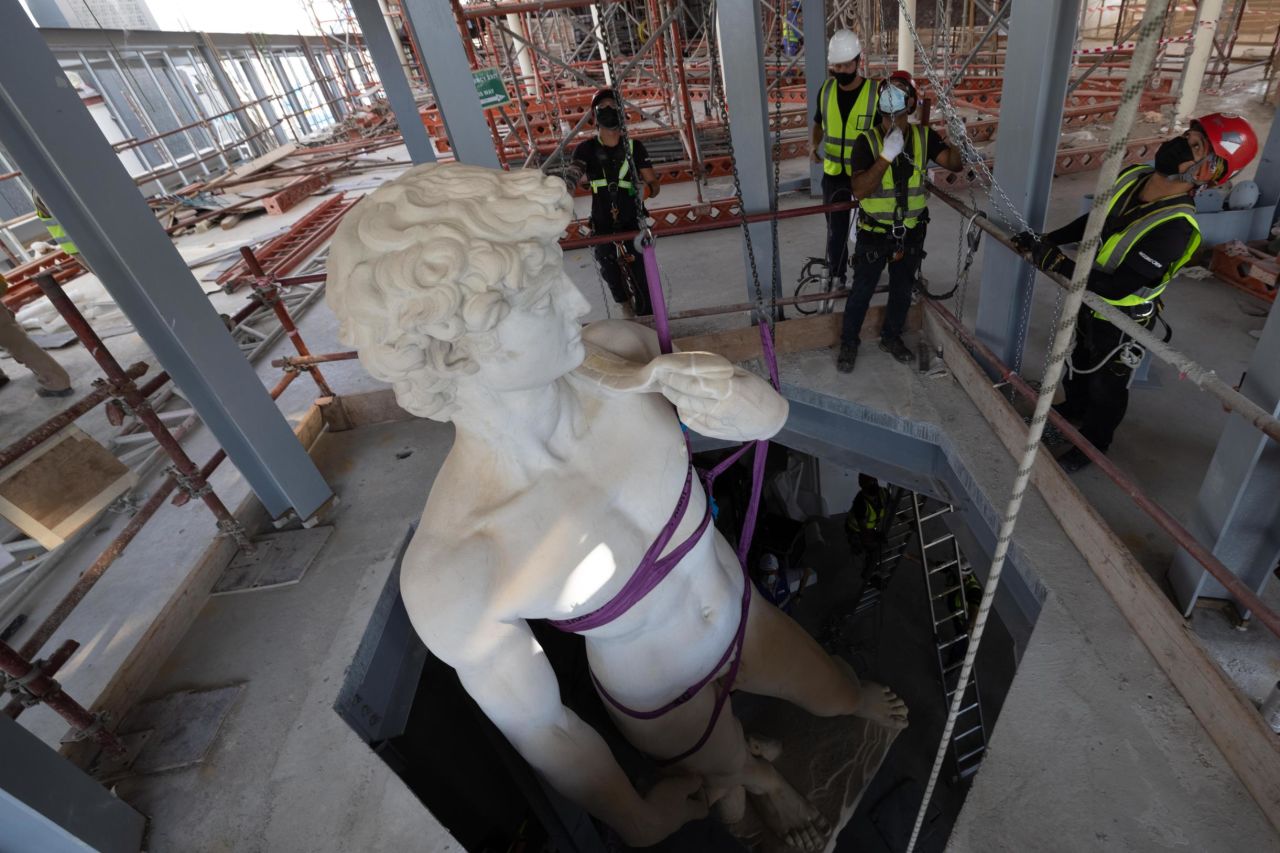 The 3D-printed statue arrived in Dubai last month for Expo 2020, which begins in October. 