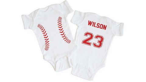Personalized Baseball Babysuit