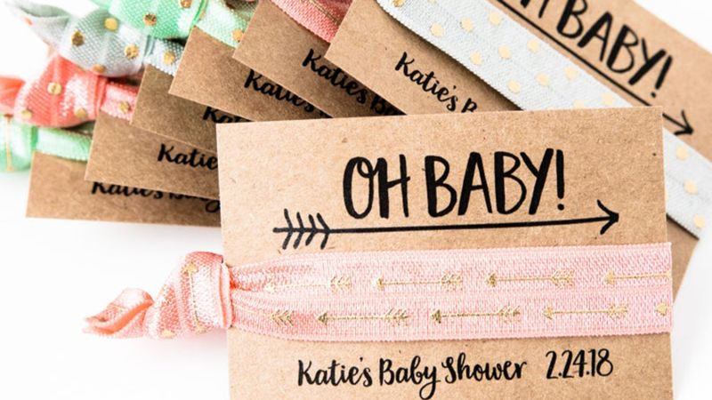 Baby shower best sale hair tie favors