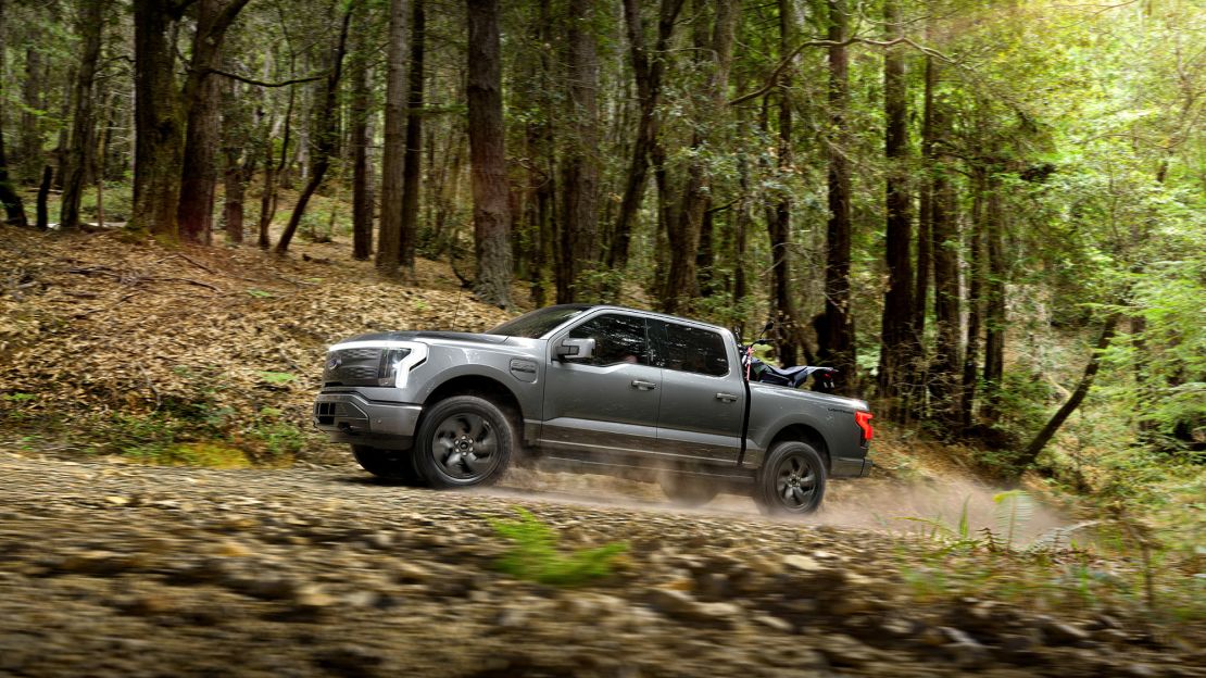 The Ford F-150 Lightning will have four-wheel-drive through its two electric motors.
