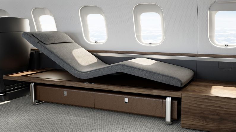 <strong>Nuage:</strong> Bombardier's new Nuage seat has extra pivot points so the seat sinks you into a "zero gravity" relaxation position when you recline.