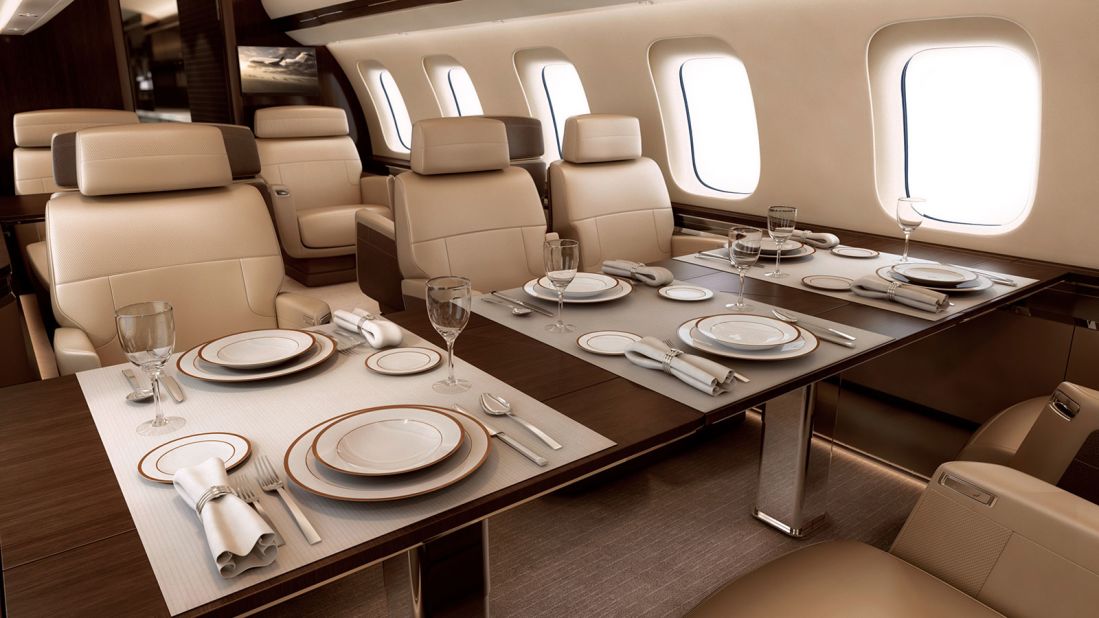 <strong>Global 7500:</strong> Large jets like these have three or four zones inside, each with intricately convertible areas. 