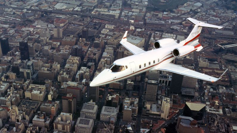 <strong>Over Johannesburg in 1994: </strong>The Learjet 60 was an improved version of the 55, with a longer fuselage and more powerful turbofan engine. 