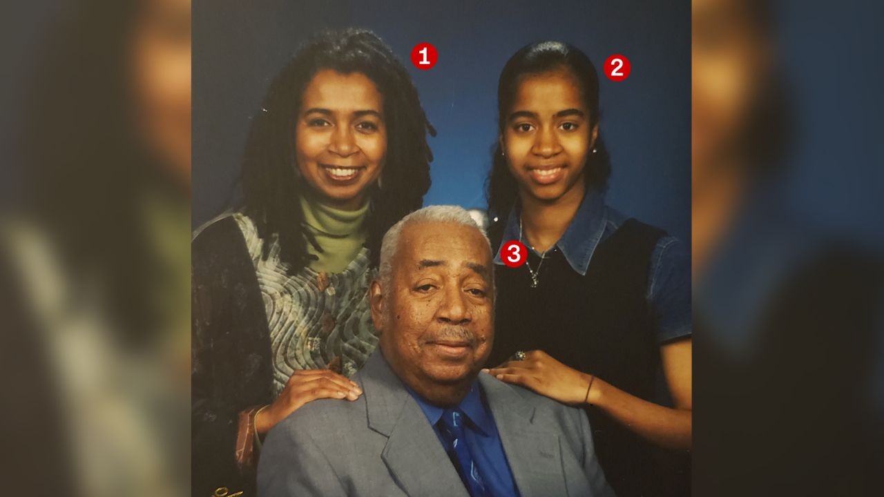 Simeon Neal, Jr. (No. 3) takes a photo with his daughter Shanta Nurullah (No. 1) (born Velma Neal) and granddaughter Keewa Nurullah (No. 2) in 1998.