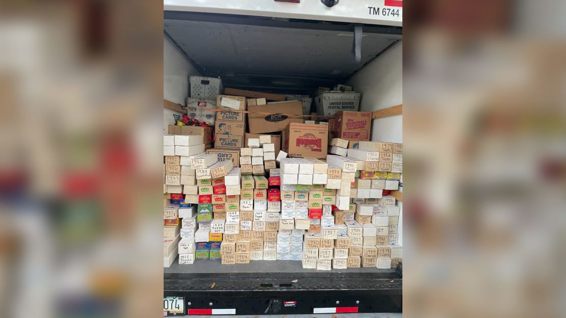 The collection being loaded onto a moving truck.