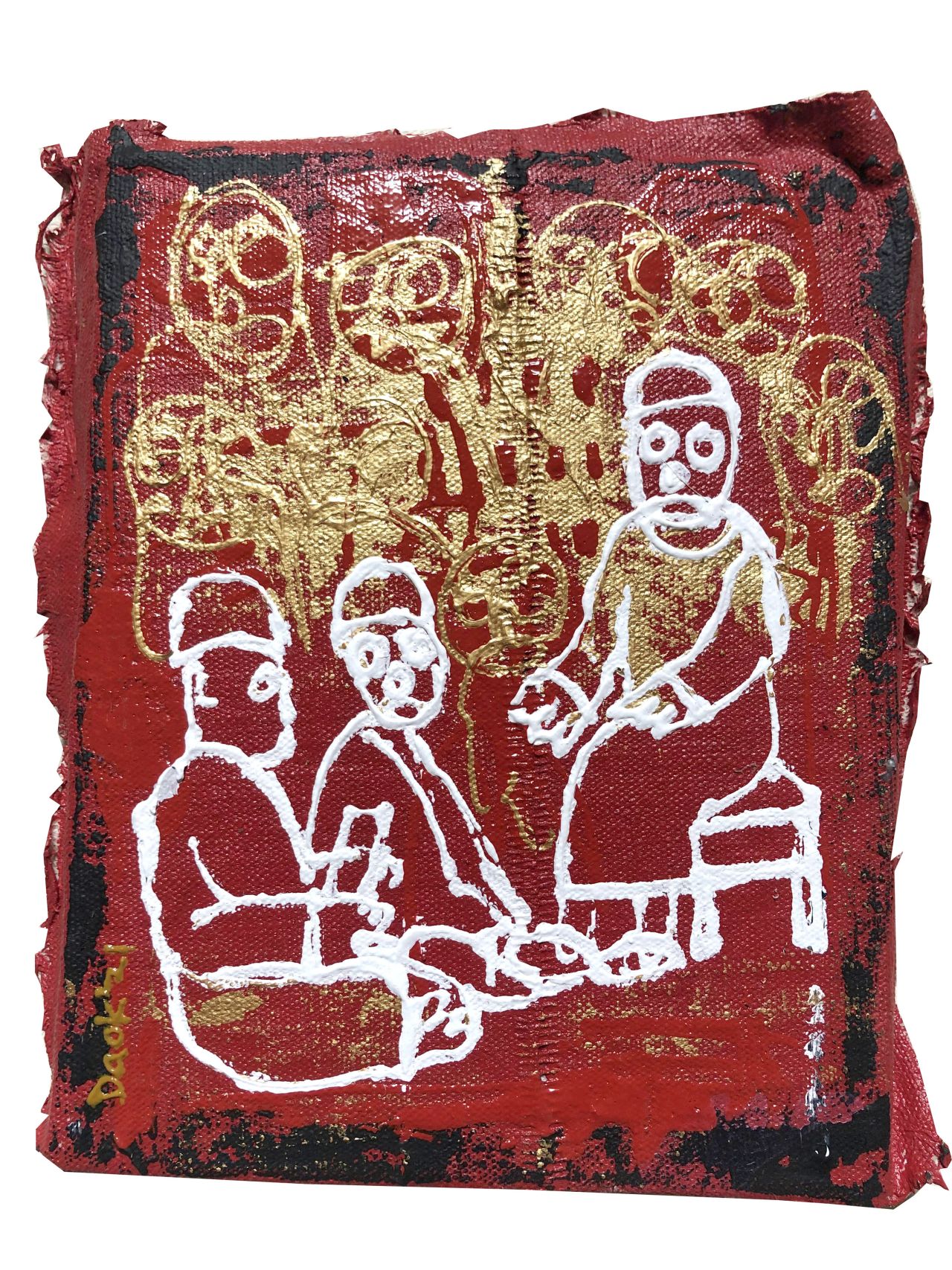 "Scholars of Timbuktu I" (2021) by Damilola Okhoya. In the 14th century, the city of Timbuktu, in Mali, was a center of learning and education known for its universities and libraries.