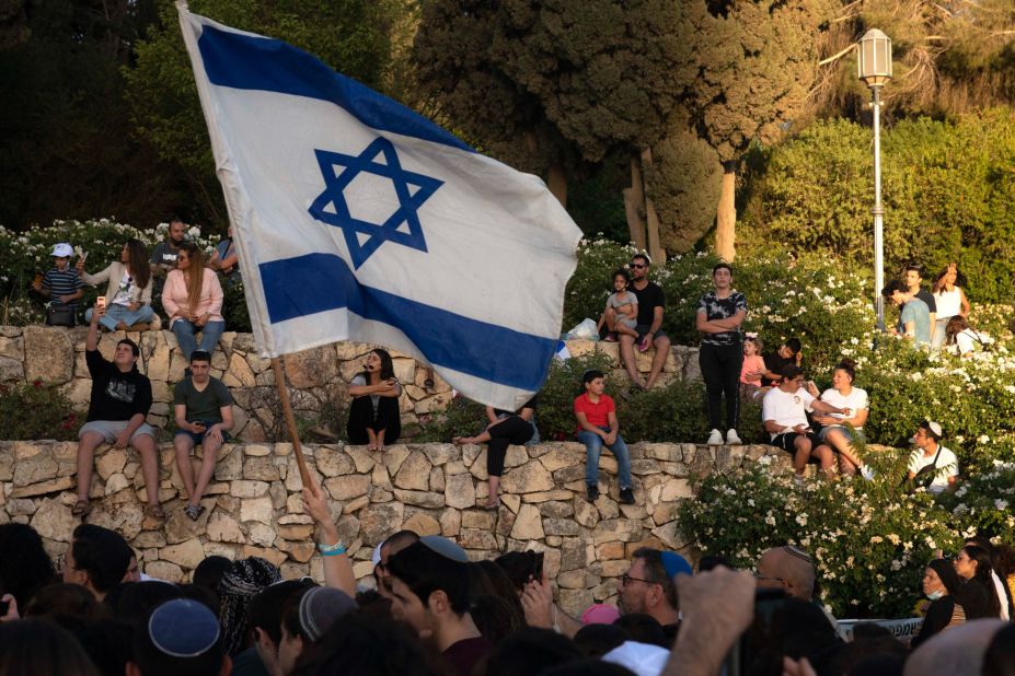 Israelis rally in front of the Prime Minister's office in Jerusalem, calling for the release of Israeli soldiers and civilians being held by Hamas in Gaza on May 19.