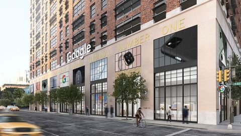 A rendering of the new Google Store in Chelsea, Manhattan, which will be open to the public in Summer 2021. 