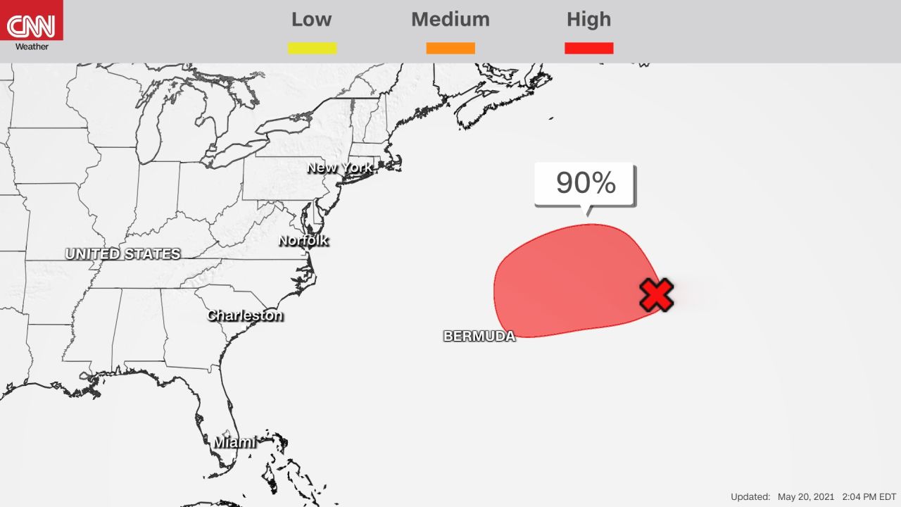 National Hurricane Center's Tropical Weather Outlook, highlighting one area to watch for potential development over North Atlantic Ocean.