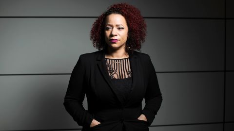 Nikole Hannah-Jones, a staff writer and investigative journalist for The New York Times Magazine, poses for a portrait at the Times building in Midtown Manhattan on December 20, 2016.