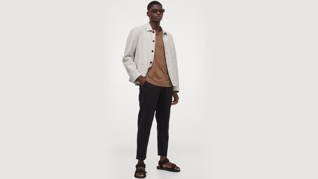 Linen-Blend Shirt Jacket