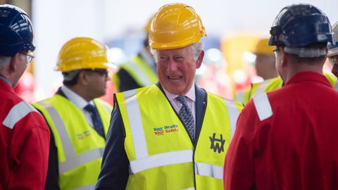 Prince Charles visits the Harland & Wolff shipyard in Belfast on May 18. 