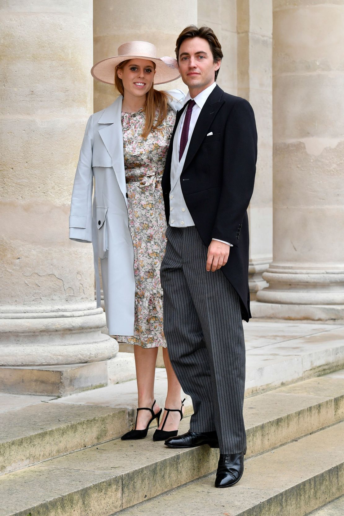 Princess Beatrice and her then-fiancé,  Edoardo Mapelli Mozzi, attend a wedding France in October 2019. 