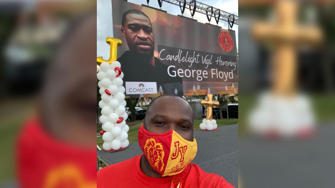 Jeffrey L. Boney attends a vigil for George Floyd.