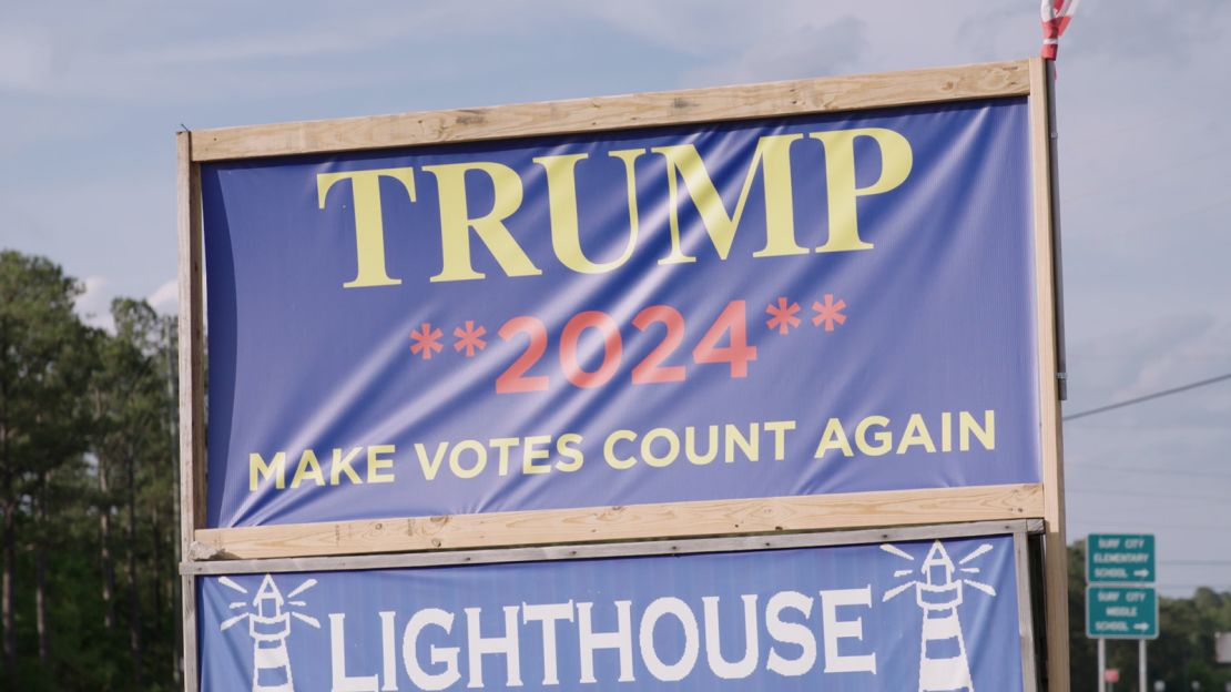 A pro-Trump sign in Onslow County