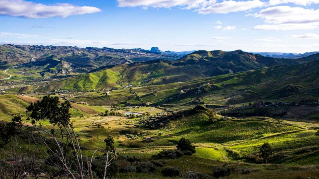 The town sits high in the hills of the center of Sicily.