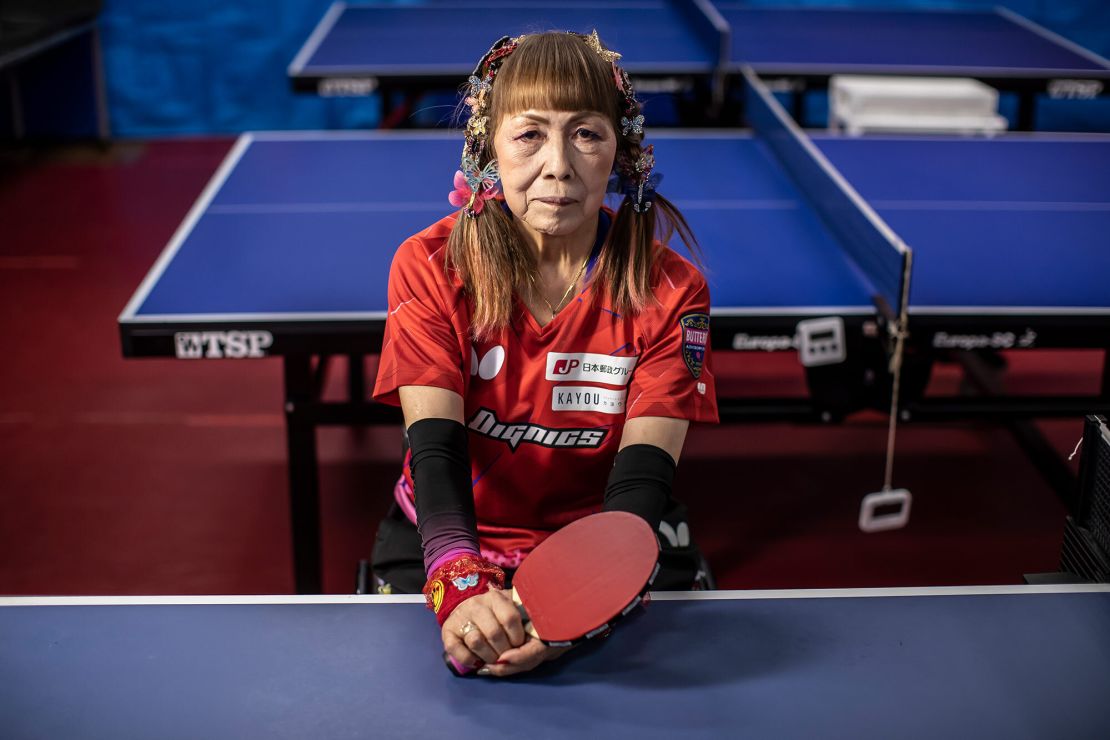 Kimie Bessho, 73, is a table tennis Paralympian. She is hoping she'll have the chance to compete this summer.