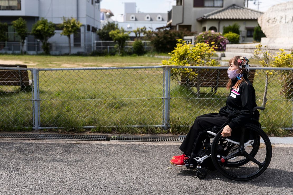 Bessho leaves practice in Hyogo, Japan. She is vying to participate in her fifth Summer Paralympic Games.
