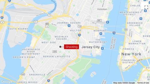 The location of the shooting in Jersey City, New Jersey.