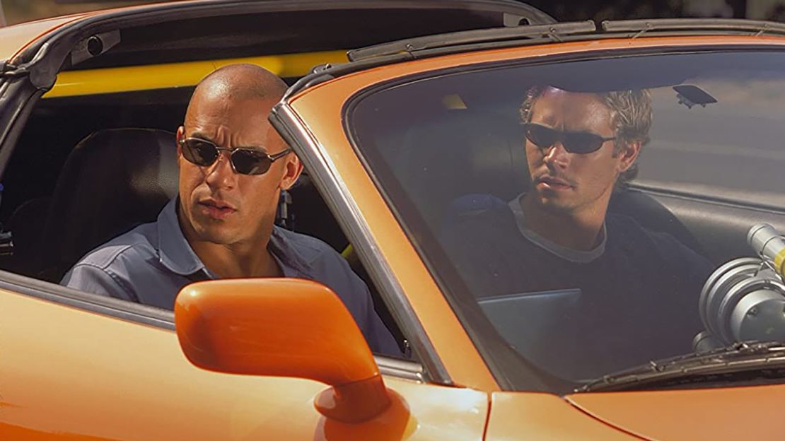 Actors Vin Diesel  and Paul Walker in a scene from 2001 movie "The Fast and the Furious."
