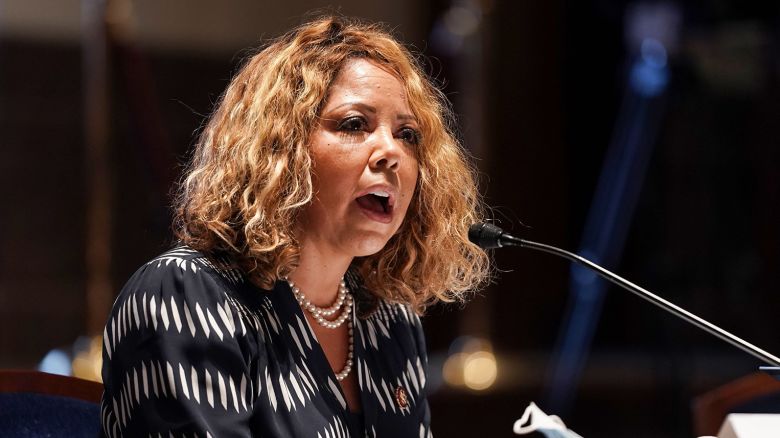 Rep. Lucy McBath (D-GA) speaks during a House Judiciary Committee markup on H.R. 7120 the "Justice in Policing Act of 2020," at the US Capitol in Washington, DC, on June 17, 2020. (Photo by Greg Nash / POOL / AFP) (Photo by GREG NASH/POOL/AFP via Getty Images)