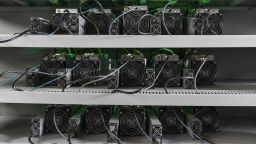 Bitcoin mining machines operate at a mining facility by Bitmain Technologies Ltd. in Ordos, Inner Mongolia, China, on Friday, Aug. 11, 2017. 