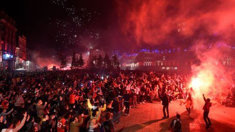 Lille supporters celebrate a first Ligue 1 title in 10 years.