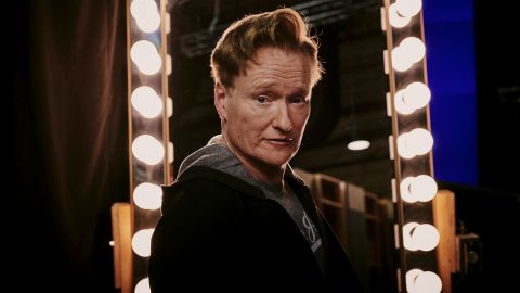 Conan O'Brien is seen backstage on the set of his show "Conan" in 2019. He's been a late-night host for nearly 30 years.
