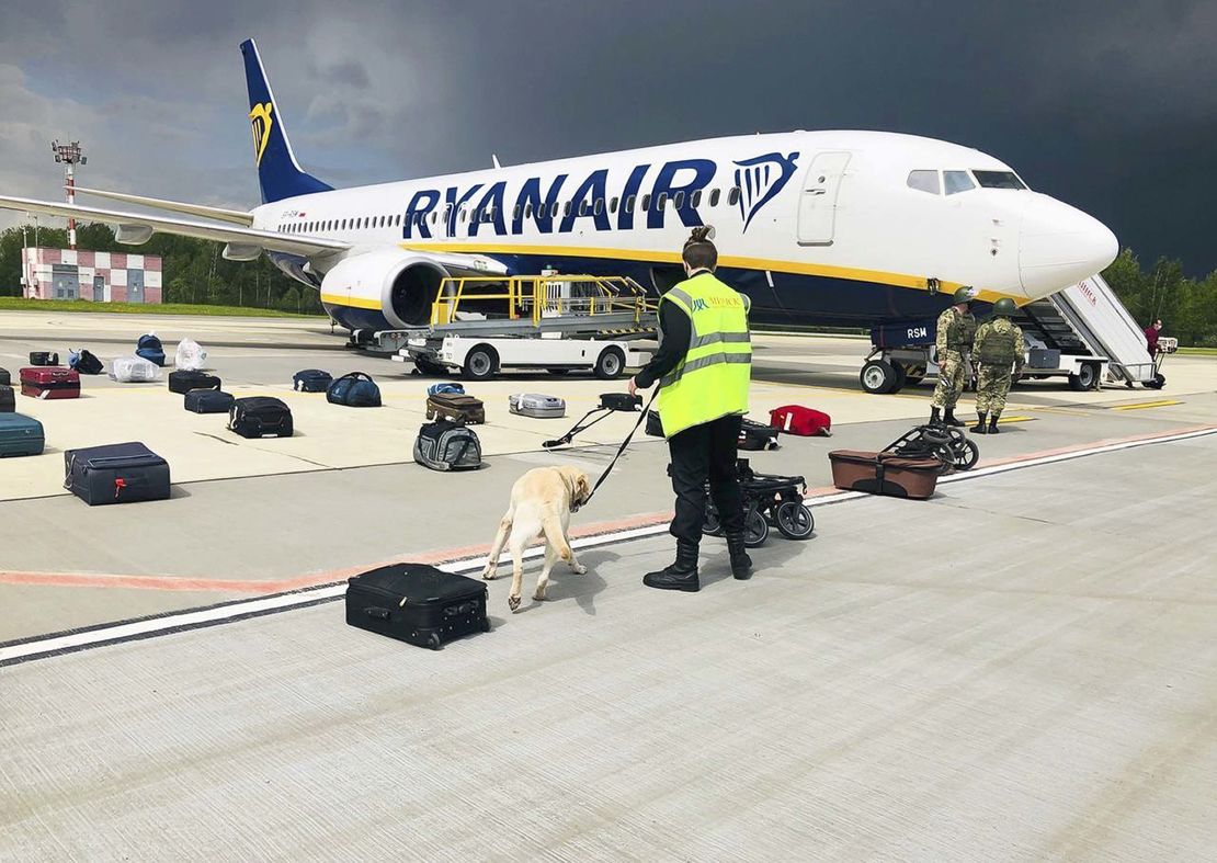 The Ryanair flight was traveling from Athens to Vilnius when it was forced to land in Belarus.