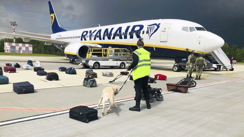 The Ryanair flight was traveling from Athens to Vilnius when it was forced to land in Belarus.