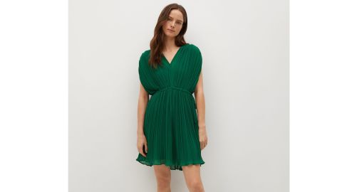 Mango Pleated Short Dress