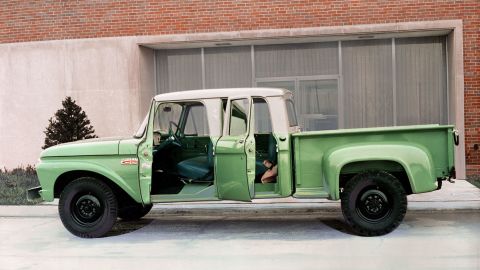 In the 1960s and '70s, trucks continued getting roomier and nicer, like this 1965 F-250 Crew Cab.