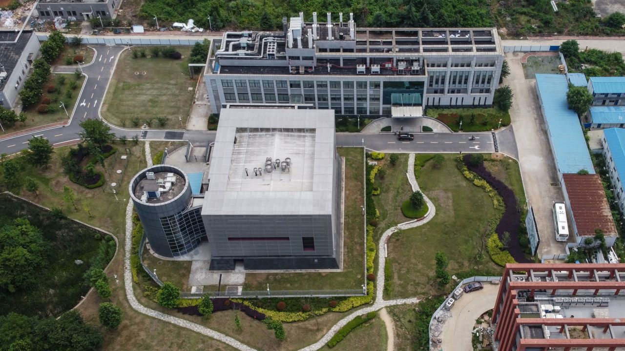 An aerial view of the P4 laboratory on the campus of the Wuhan Institute of Virology in Wuhan, China.