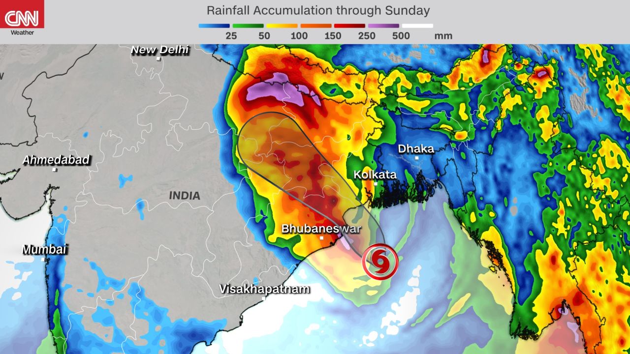 Forecast rainfall accumulation through Sunday