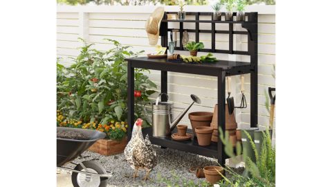 Smith & Hawken Blackened Wood Patio Potting Bench