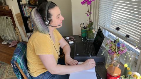 Lindsay Meehan Mayo, a former executive pastry chef, now enjoys working from home.