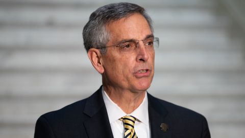 Brad Raffensperger, Georgia's secretary of state, speaks during a news conference in December 2020.