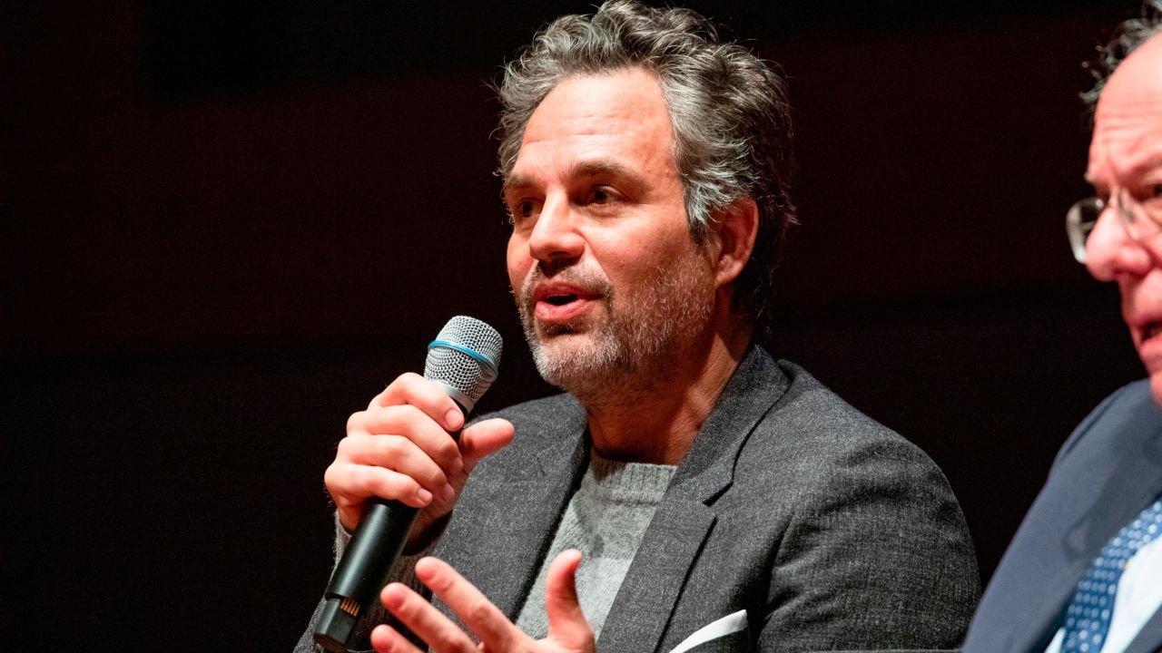 Actor Mark Ruffalo and Sen. Bernie Sanders (I-VT) participate in a roundtable discussion at the US Capitol in 2020
